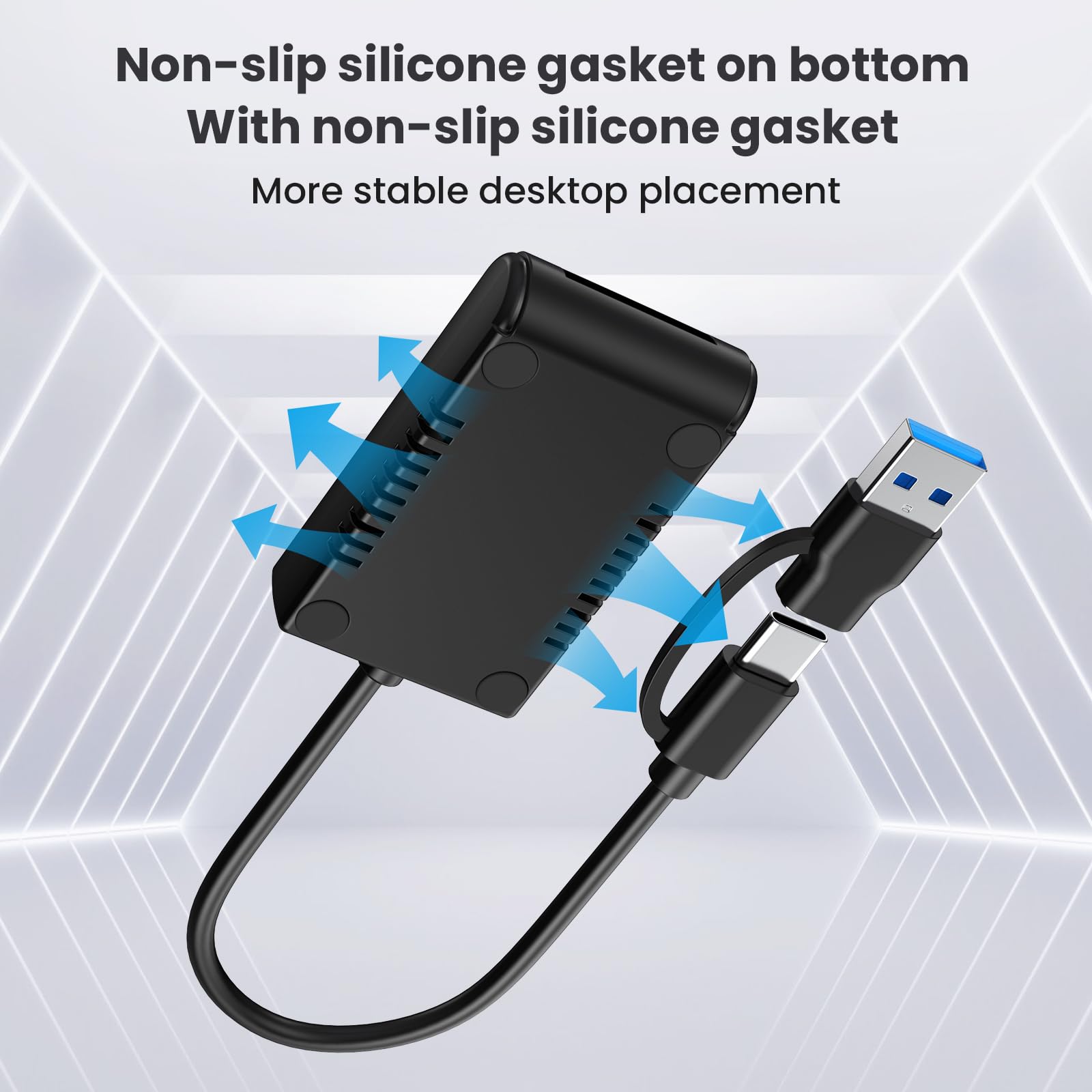 Czytnik M.2 NVMe i SATA, adapter czytnika M.2 SSD na USB A C do (klucz M, klucz B+M) NVMe i SATA NGFF SSD, stacja dokująca w pełnym rozmiarze 22110/2280/2260/2242/2230 przenośna obudowa z tworzywa
