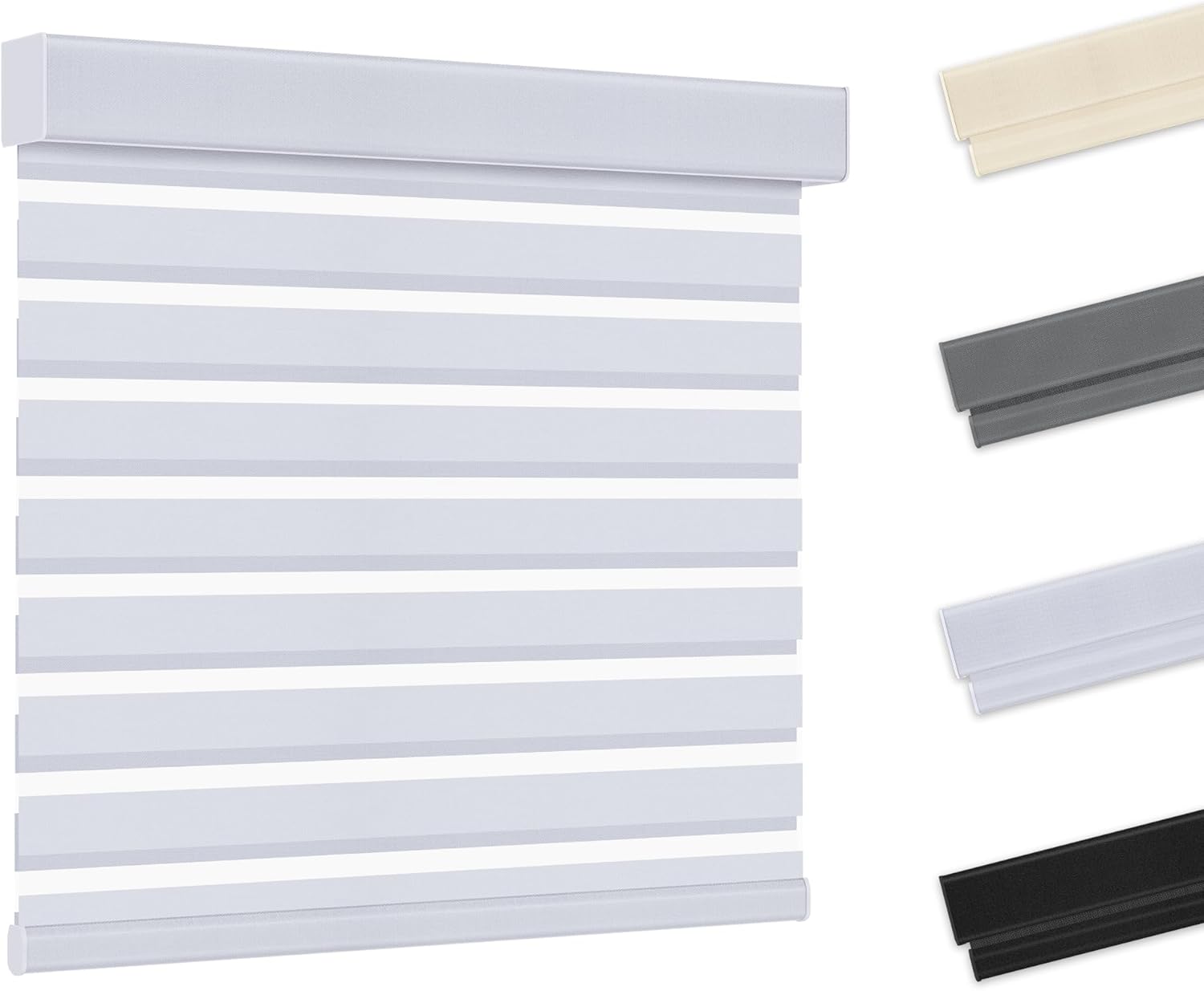 Allesin zen Cordless Zebra Blinds 35" W x 72" H White, Dual Layer Day and Night Shades, Room Darkening Blackout & UV Protection, Child & Pet Safe, Easy Install, Home Office Window Treatment