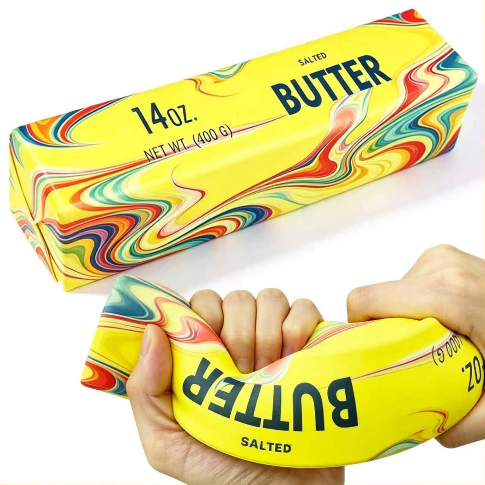 Rainbow Butter Squishy Giant, 9.5in 14oz Big Jumbo Squishys Butter Stick