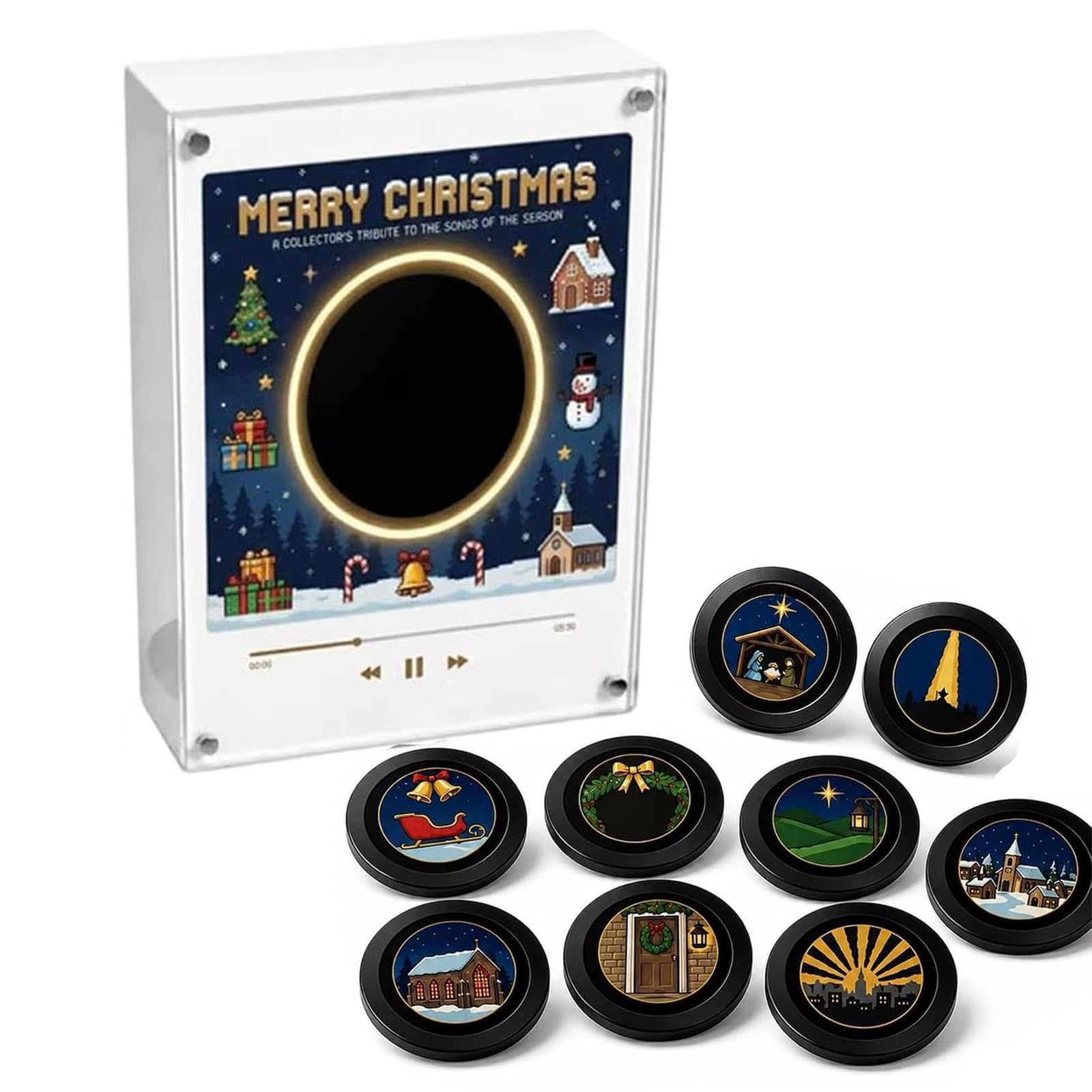 Set di lettori musicali magnetici per frigorifero di Natale (#)