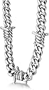 Bestyle Barbed Wire Necklace 5/7/9/12mm Mens Chain Necklaces Hip-hop Punk Gothic Stainless Steel Chain Heavy Thick Cuban Link Chain for Men Women, Length 16/18/20 Inch