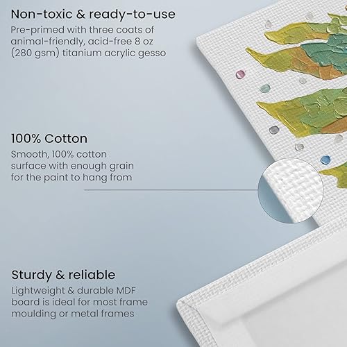 Miniatura 2 de Arteza 9 x 12 Panel de lona, algodón económico (Pack de 14)