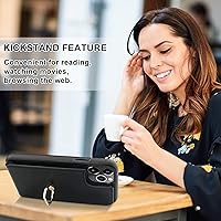 Vista 6 de Folosu Funda compatible con iPhone 11 Pro Max con soporte para tarjetas, rotación de 360°, soporte de anillo de dedo con función atril, protección