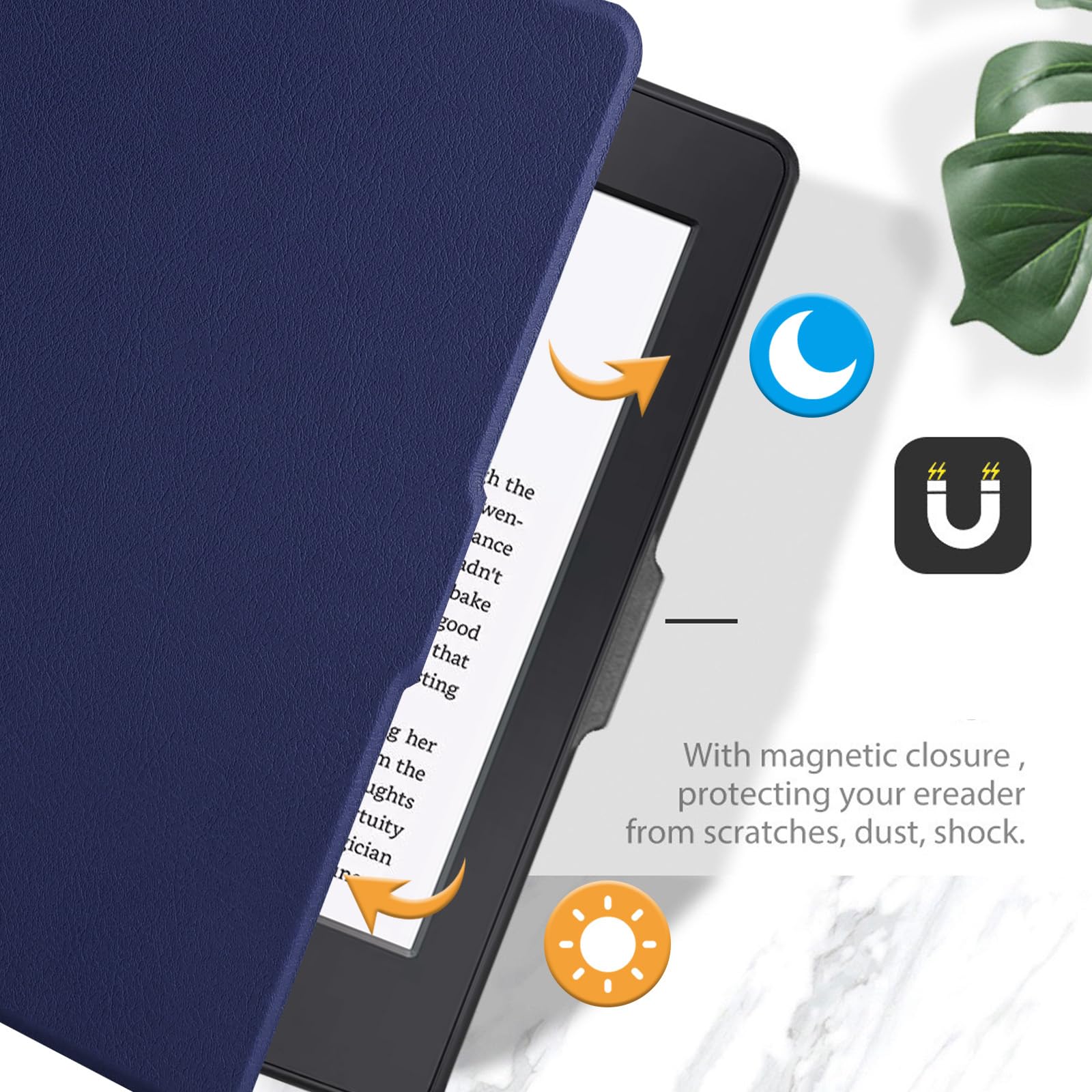 Smart-Hülle kompatibel mit Kindle Paperwhite 5. / 6. / 7. Generation E-Reader (2012–2018 – Modellnummer: EY21 & DP75SDI), inklusive Displayschutzfolie, Premium-PU-Leder-Hülle mit automatischer Sleep