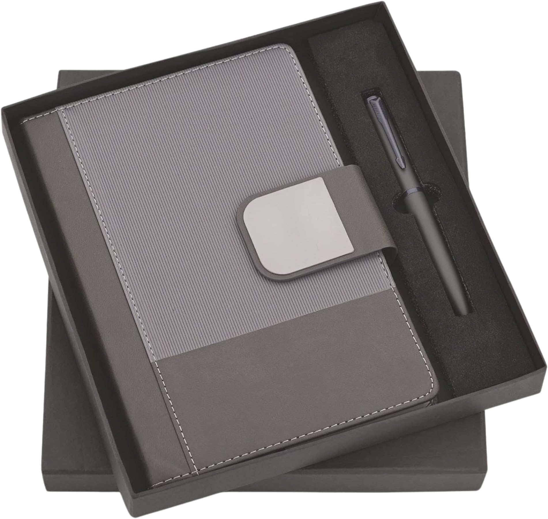 Executive Personalised Diary and Pen Gift Set. (Dark Grey)