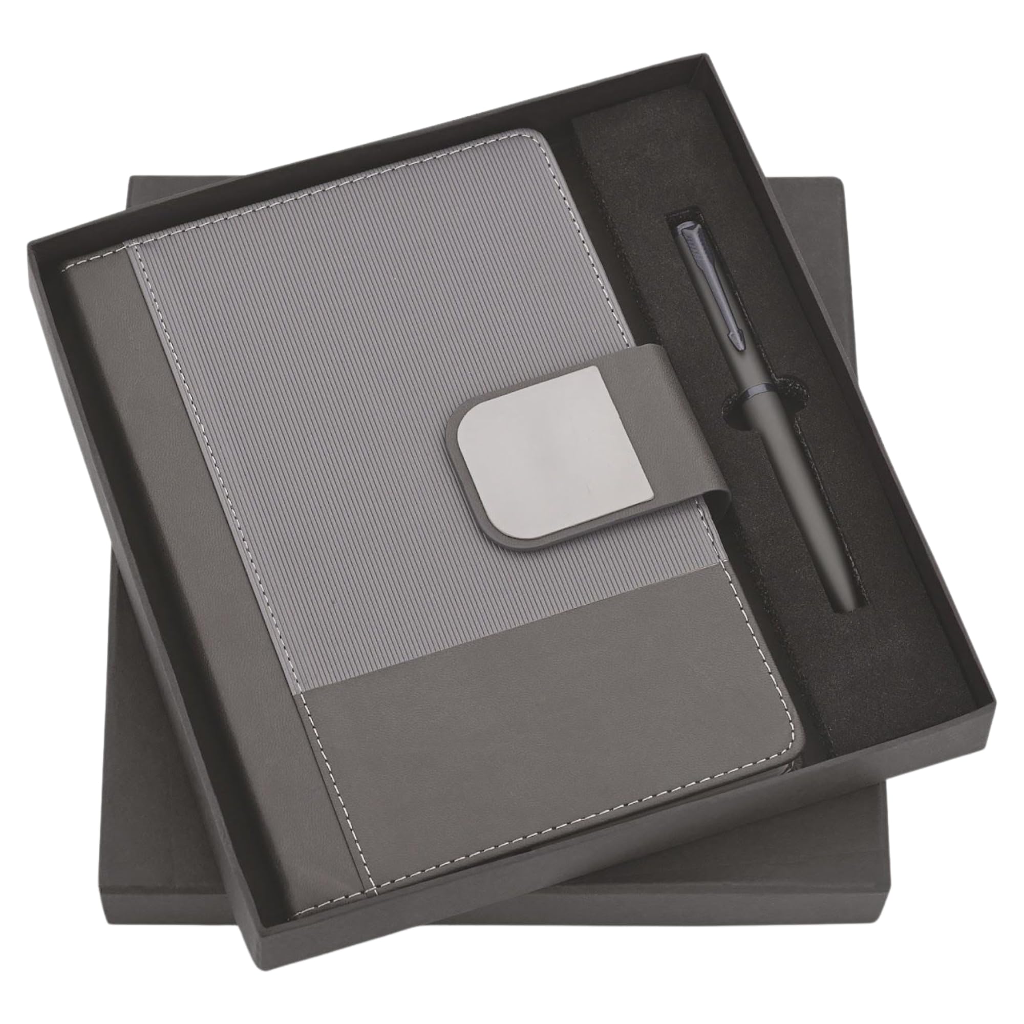 Executive Personalised Diary and Pen Gift Set. (Dark Grey)
