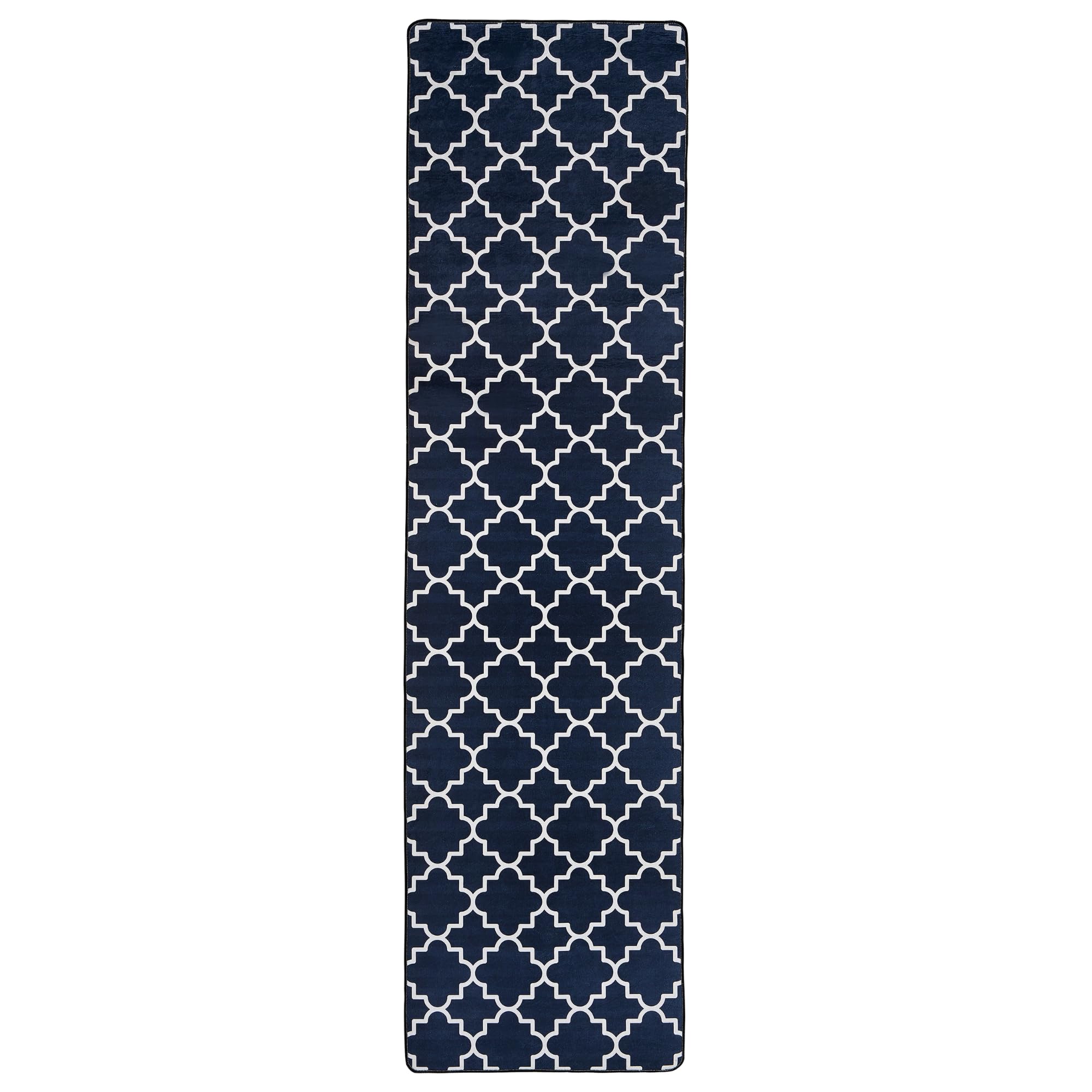Läufer Teppich, Küchenteppich, Waschbar Küchen läufer, Moderne geometrische rutschfest Flur Teppich Läufer schwarz weiß (schwarz, 100 x 300 cm)