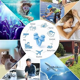 23dB Washable Earplug Drawstring Waterproof, Noise Canceling Swim Spigot For Sleep Travel