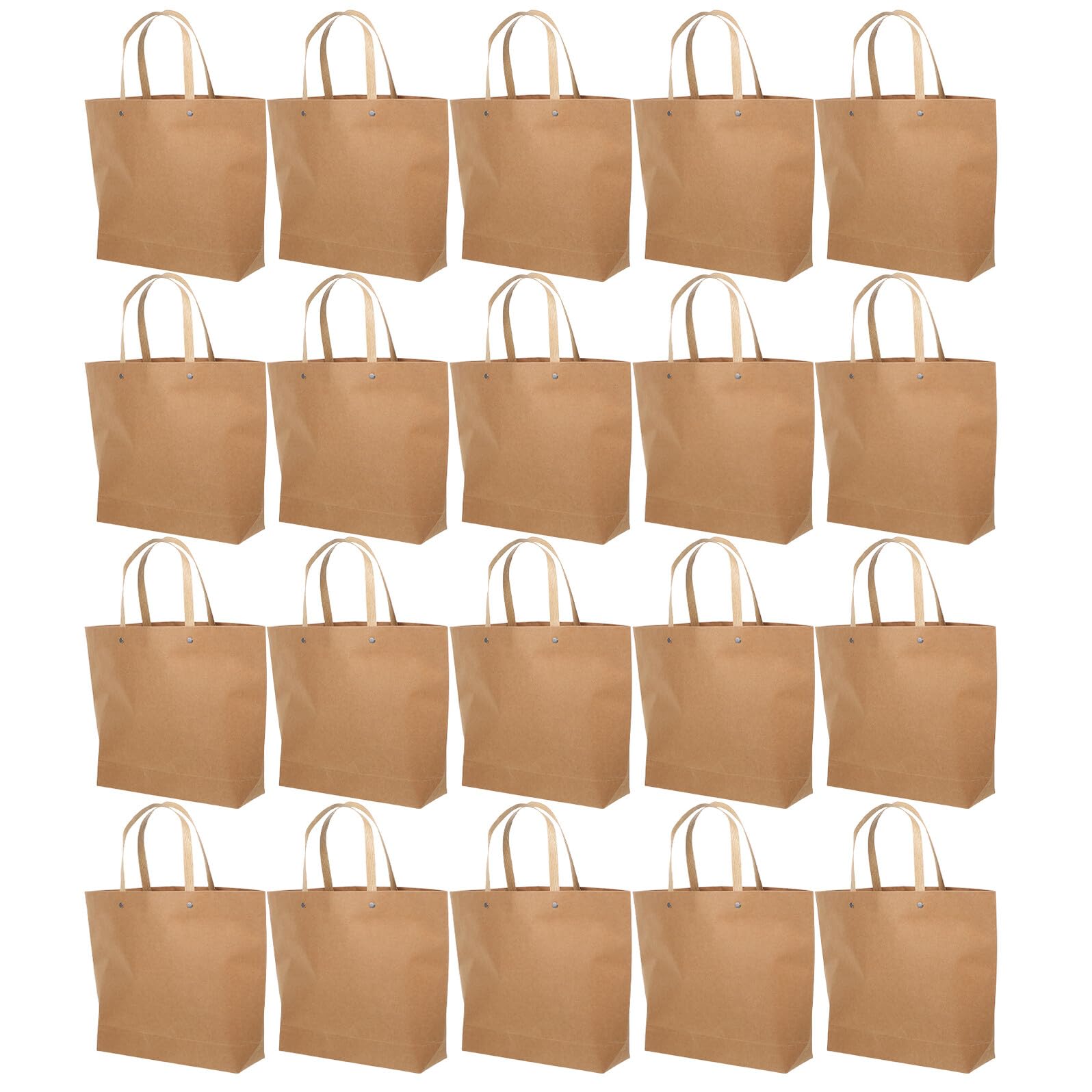 25 Braune Kraftpapiertüten mit Henkeln, Geschenktüten aus Papier