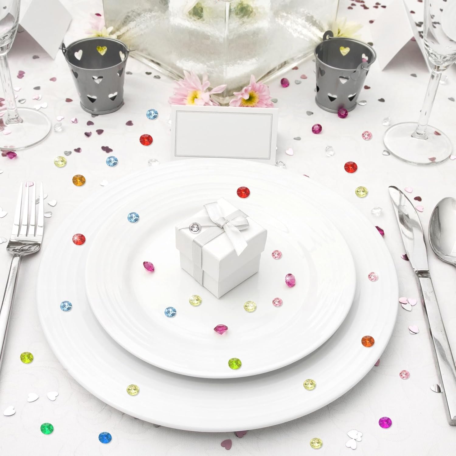 uxcell 10000Pcs Wedding Table Scatter Confetti Fake Crystals Acrylic Diamonds Rhinestones Vase Fillers Gems for Crafts,Table Centerpiece Decor, Bridal Shower Party (Dark Purple, 3mm) - Image 6