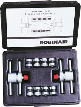 Robinair 12458 Process Tube Adapter Kit for 3/16", 1/4", 5/16", 3/8" Copper Tubing