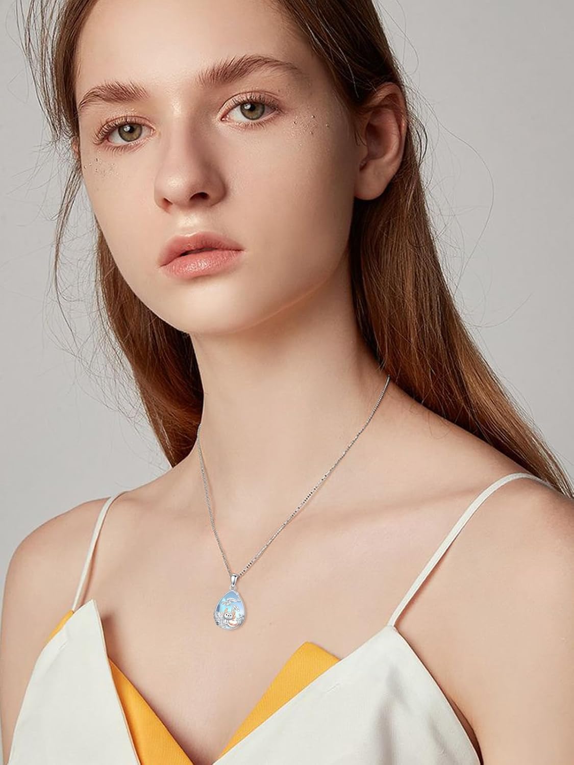 Dorunmo Highland Cow/Peacock/Dolphin/Butterlfy/Penguin/Cat/Axolotl/Hummingbird/Elephant Necklace for Women Sterling Silver Moonstone Pendant Necklace Animals Jewelry Gifts for Women Mom Her - Image 4