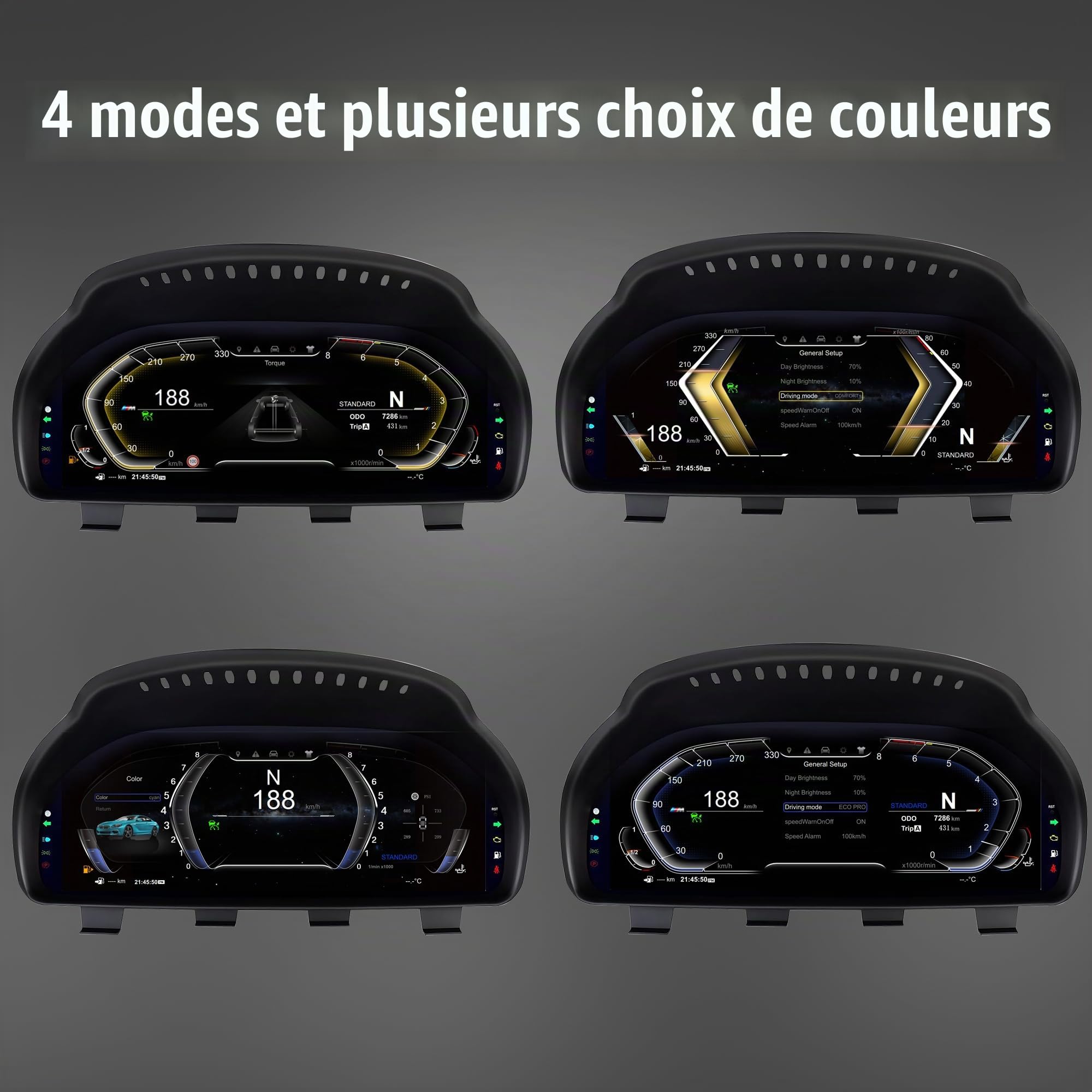 Tableau de bord digital 12.3'' pour BMW 5/6/7/X3/X4/X5/X6 F01 F07 F10 F15 F16 F18 F25 F26 speedometer dashboard