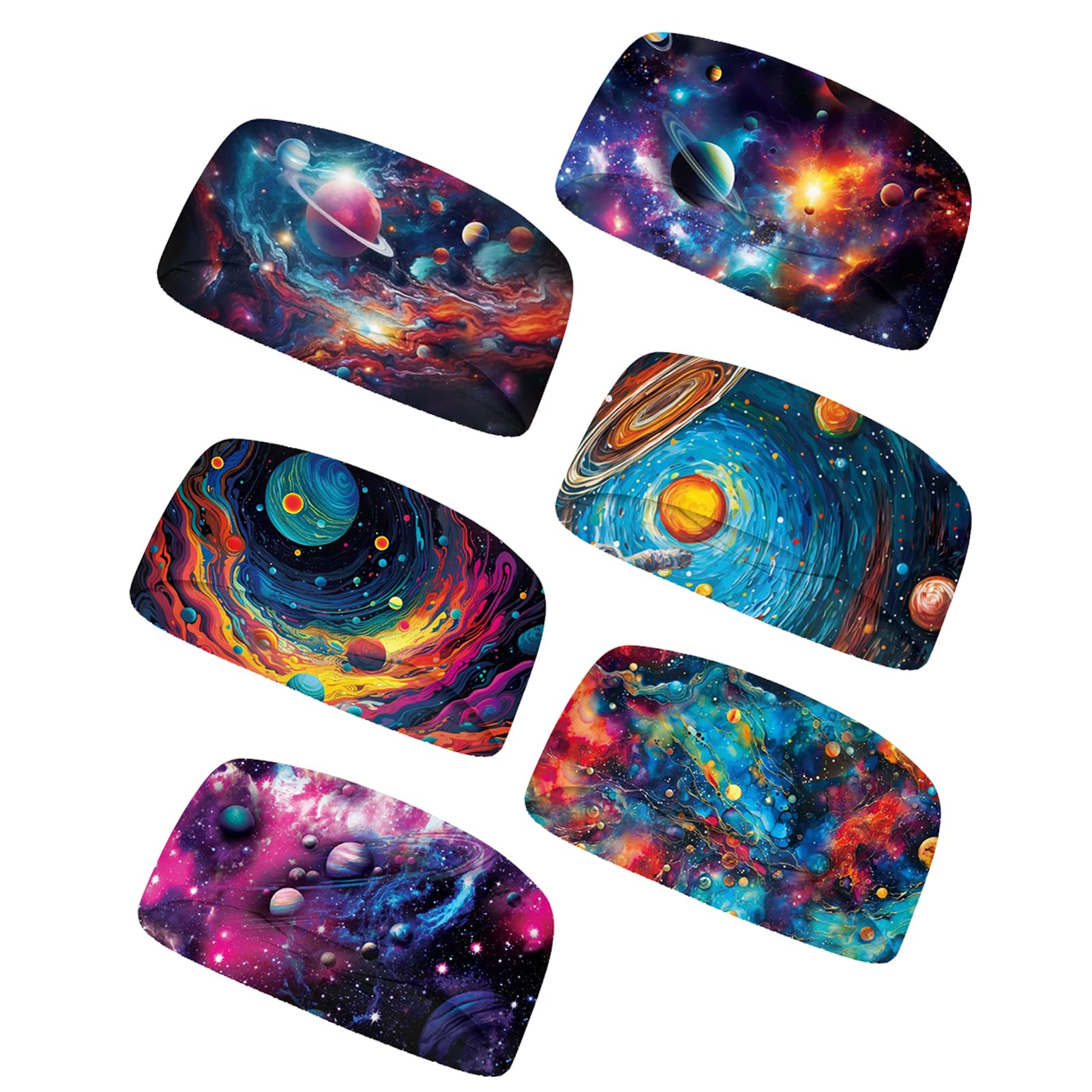 Forchrinse Sunflower with Text Print 6Pieces Sport Sweatband Headband for Soft Elasitc Headband Hair Bands Unisex Outdoor Sport Headbands