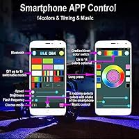 Vista 2 de Luces LED RGB, 12 cápsulas, impermeables, multicolor, luz subterránea, con aplicación Bluetooth, control remoto, modo de música intermitente