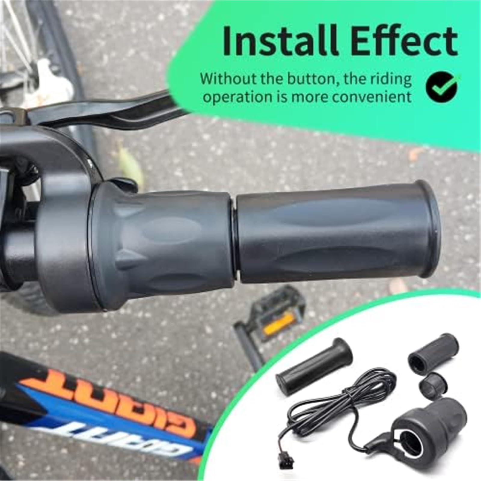 Acceleratore a mezza torsione for bici elettrica Acceleratore di velocità for bici elettrica 24V 36V 48V 60V 72V ImpermeabileSM Parte for bici elettrica, for scooter elettrico pieghevole Accel