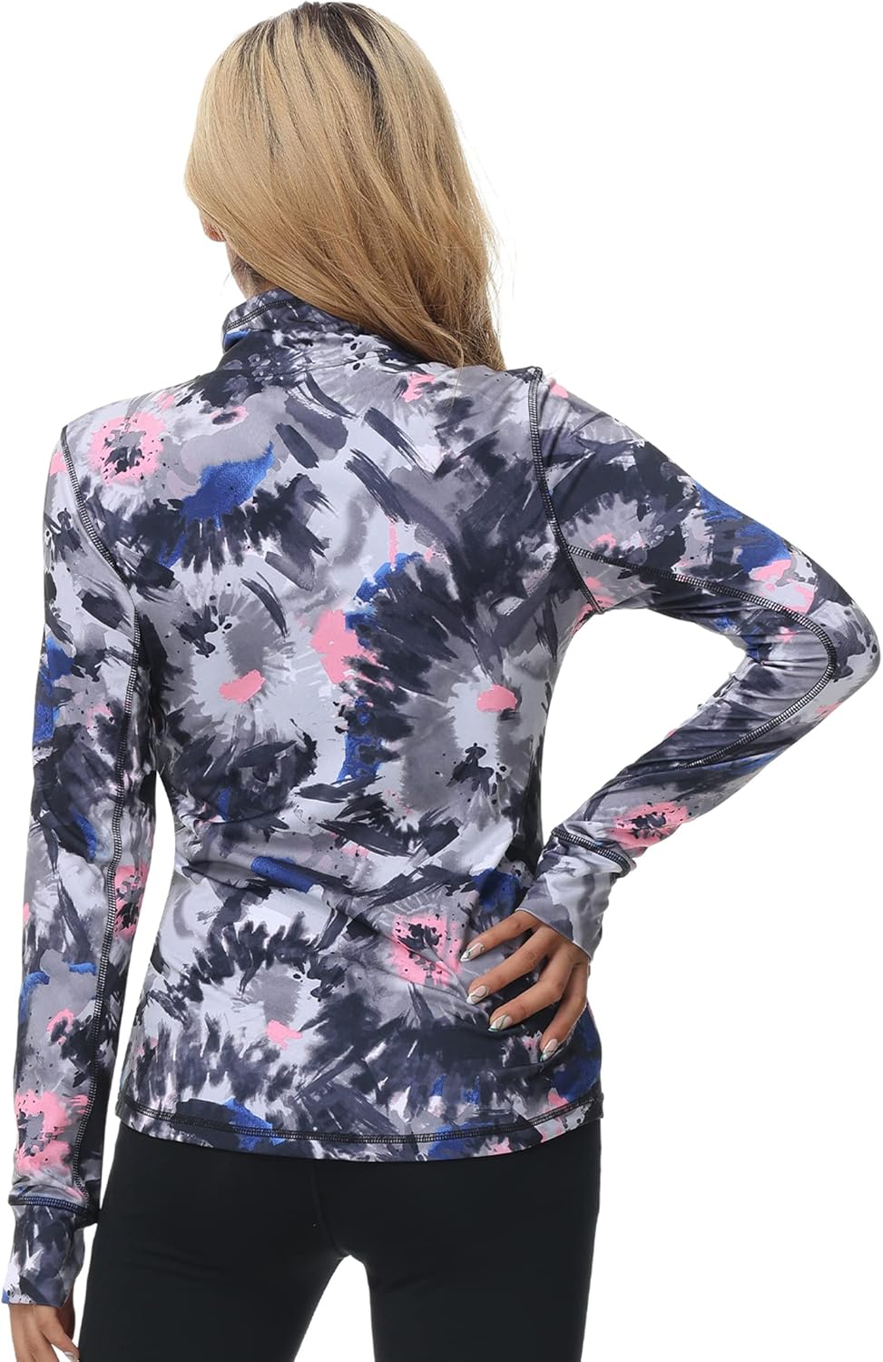 Dolcevida Women's Zip Up Running Jacket - Lightweight 4-Way Stretch Full Zip Workout Jacket with Thumb Holes & Pockets - Image 3