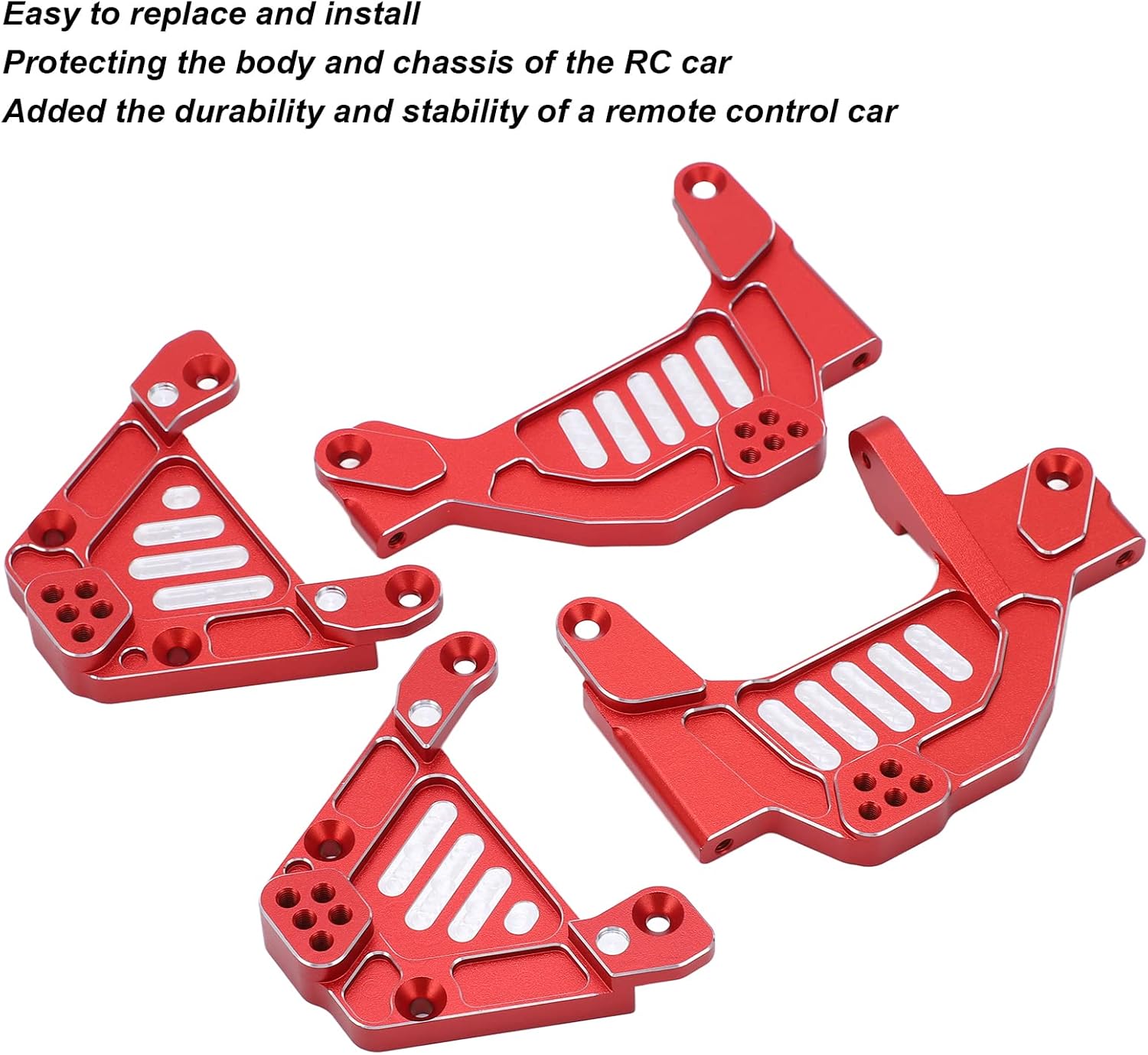 RC Shock Towers , Shock Hoops for 1/6 SCX6 CNC Machining Stability with Front Shock Hoops for Axial 1/6 SCX6 General for Remote Control Car(Red)