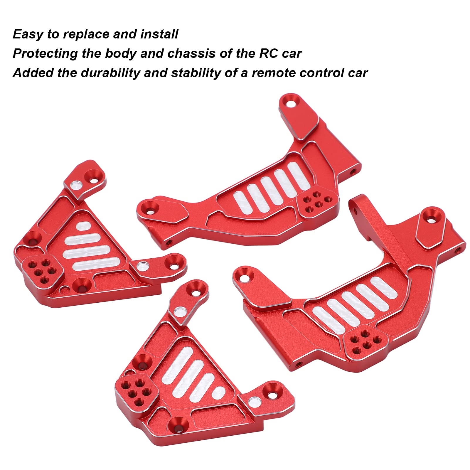 RC Shock Hoops CNC mecanizado reemplazable aleación de aluminio torres de choque delanteras traseras para Axial 1/6 SCX6 (Roja)