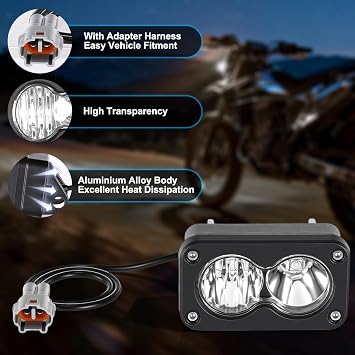 Motorcycle LED Headlight 10W Off-Road Spot Light with Bracket IP68 Rated Water-Resistant Compatible with Sur-Ron Light Bee X S Segway X260 Talaria Sting MX3 MX4 3 Inch White Light