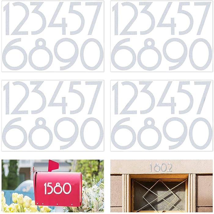 Buy Mailbox Numbers White, 40PCS 3 Inch Modern Mailbox Numbers Stickers Reflective Adhesive