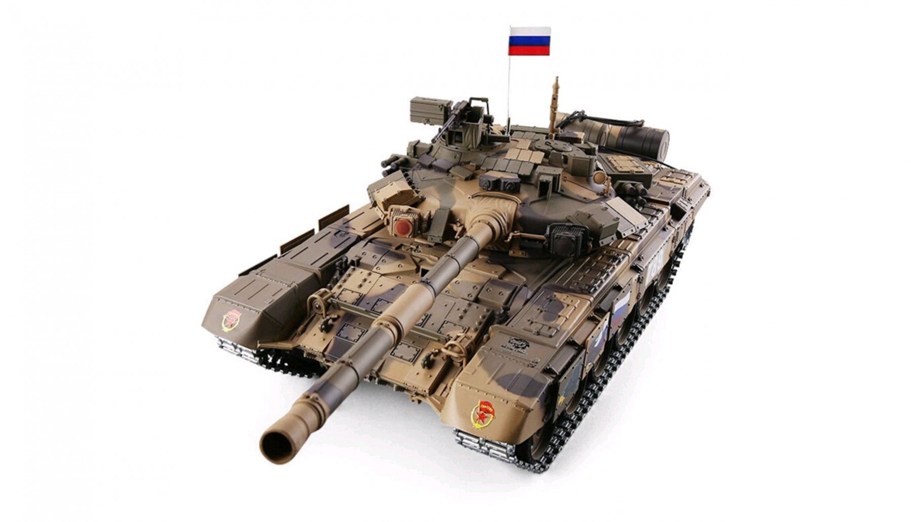 Tanque Rusia T de 90 Pro 2.4 GHz 1: 16 humo y sonido Engranaje de metal/cadena de metal 2.4 GHz control remoto