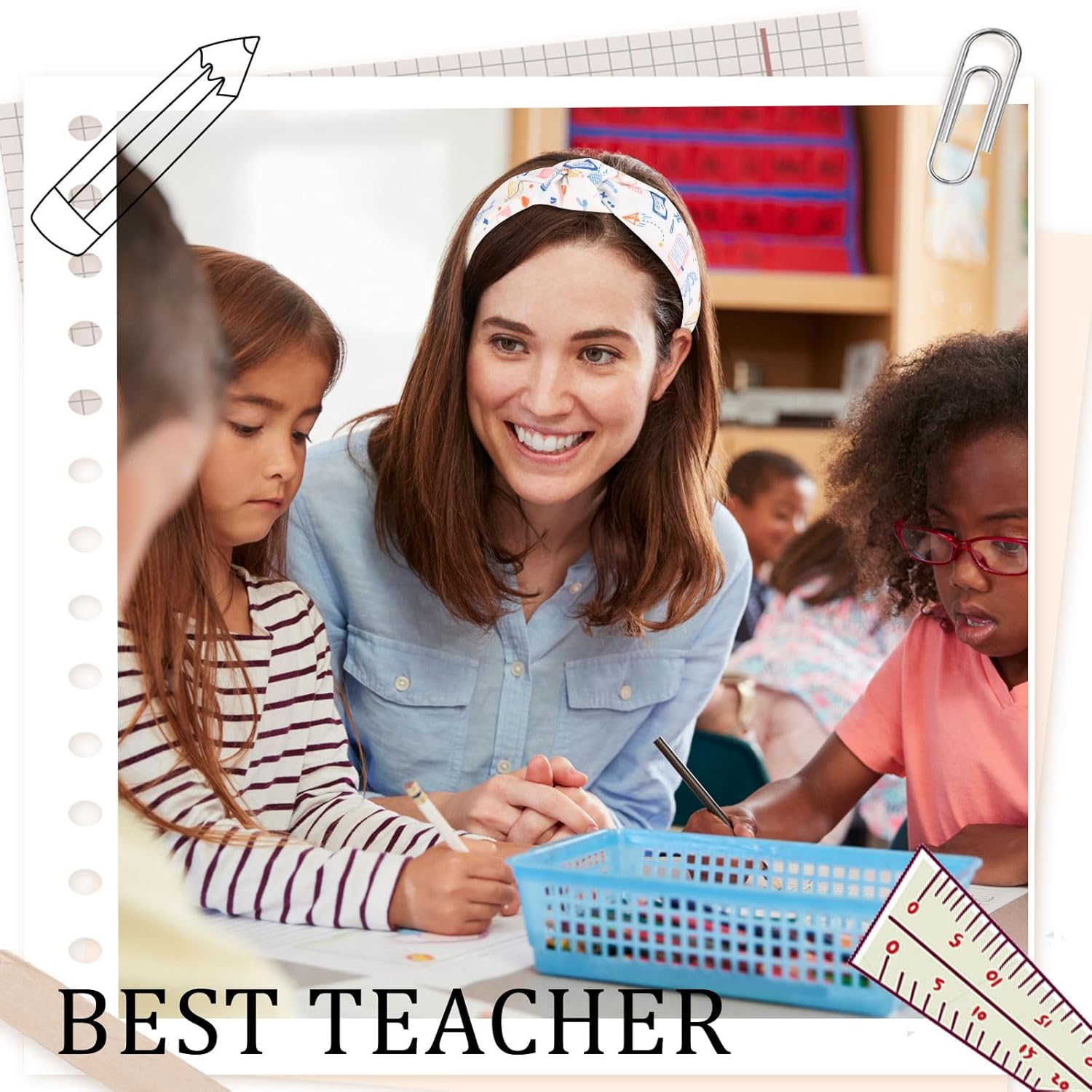 Teacher Headbands for Women 4 PCS Knotted Wide Headbands Teacher Appreciation Gifts Back to School Supplies - Image 4