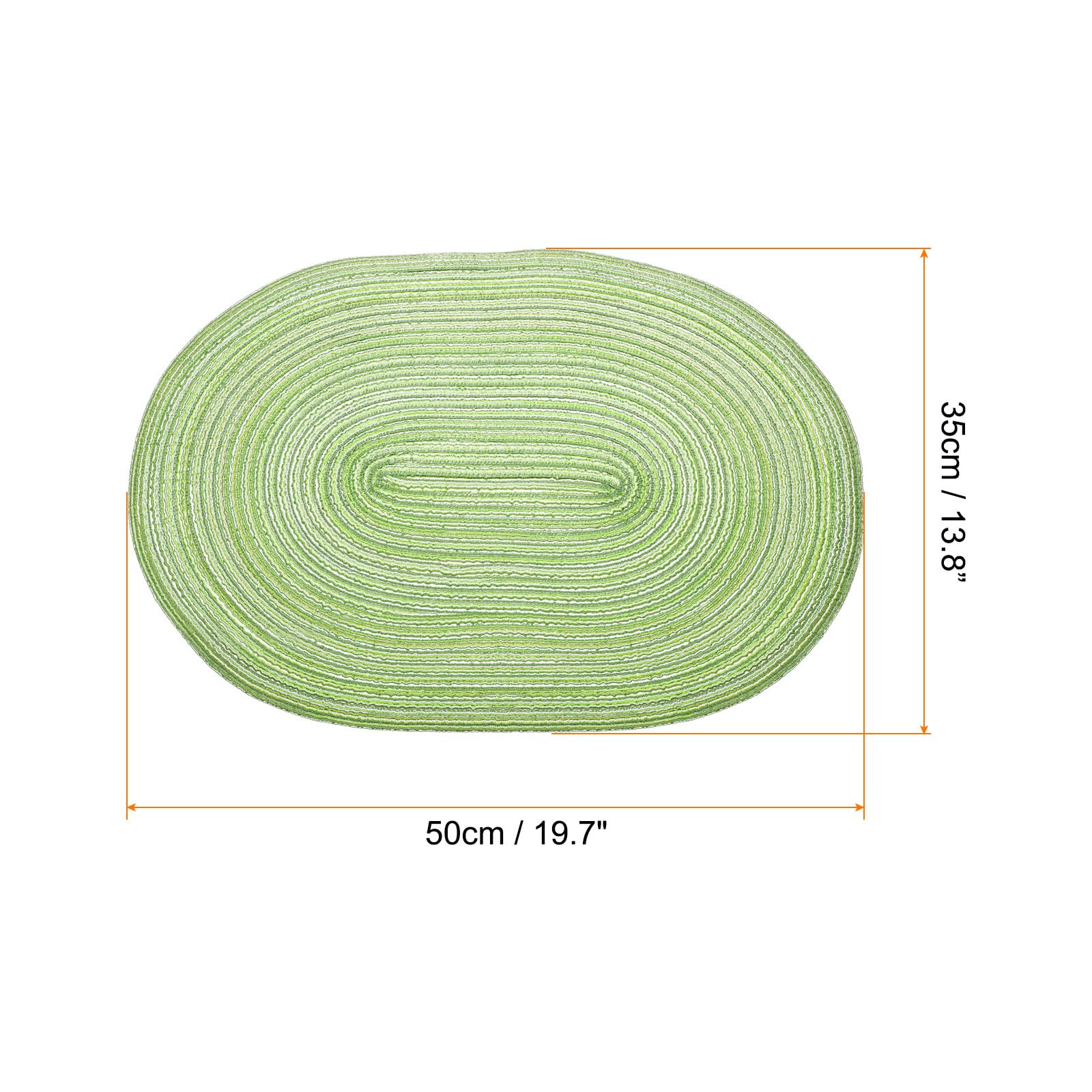 QUARKZMAN 6pcs Sets de 6 Sets de Table ovales tressés de 20 Pouces Vert | napperons ovales antidérapants pour tables à manger lavables, isolation thermique, napperons tissés intérieurs