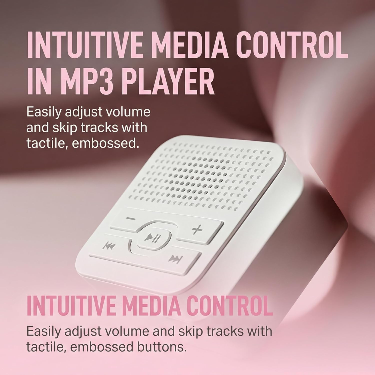 MP3 Player: Portable, Screen-Free, with Wired Headphones & Speaker Play. with 4GB Memory Card (Stores 500+ Songs), HD Resin Panel, Ideal Student Gift. (Macaron Four Colors)