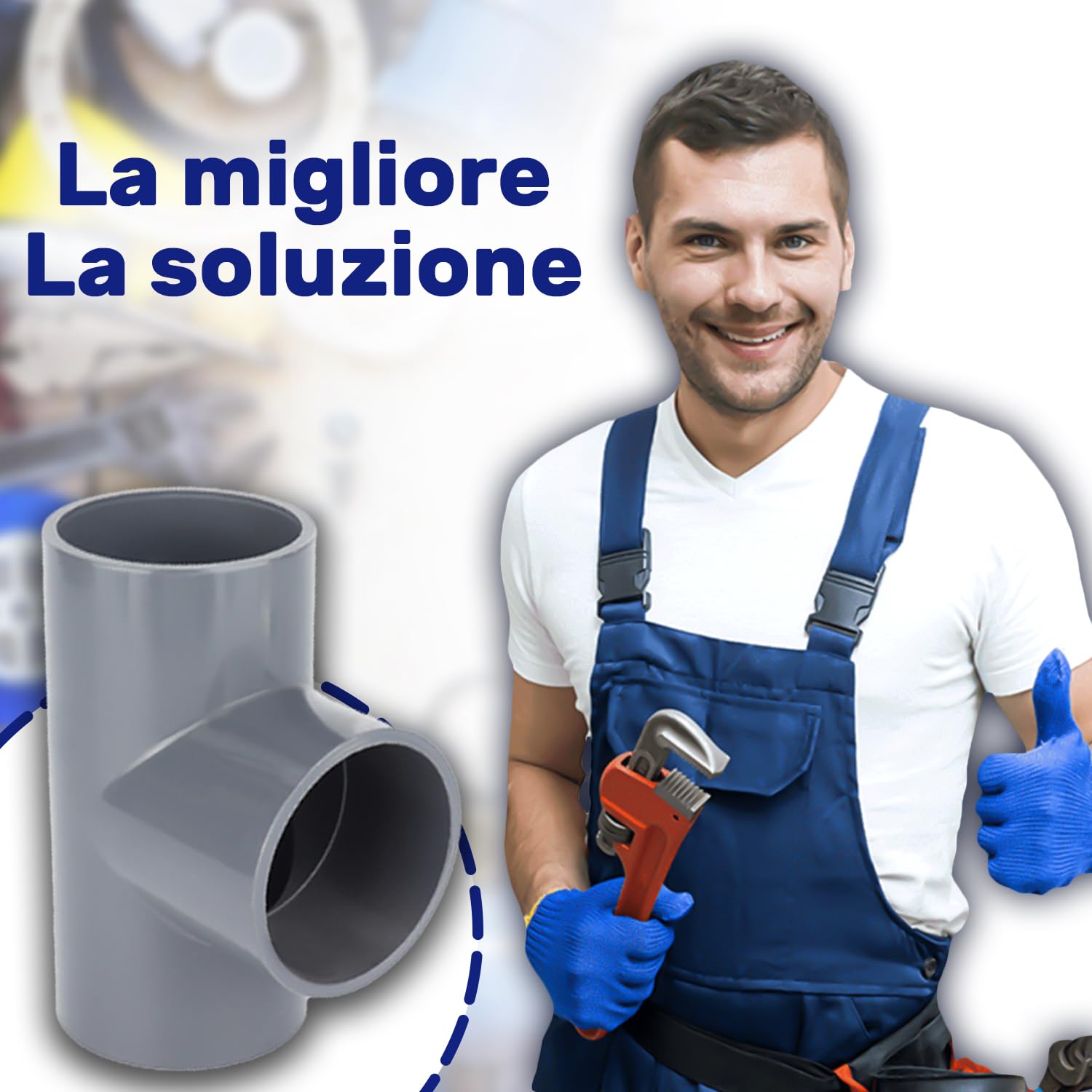 Raccordo A T In PVC Adrenalin-Fishing: 25 Mm, 90 Gradi, Con Manicotti Adesivi. Ideale Per Impianti Idraulici Fai-da-te! - 2