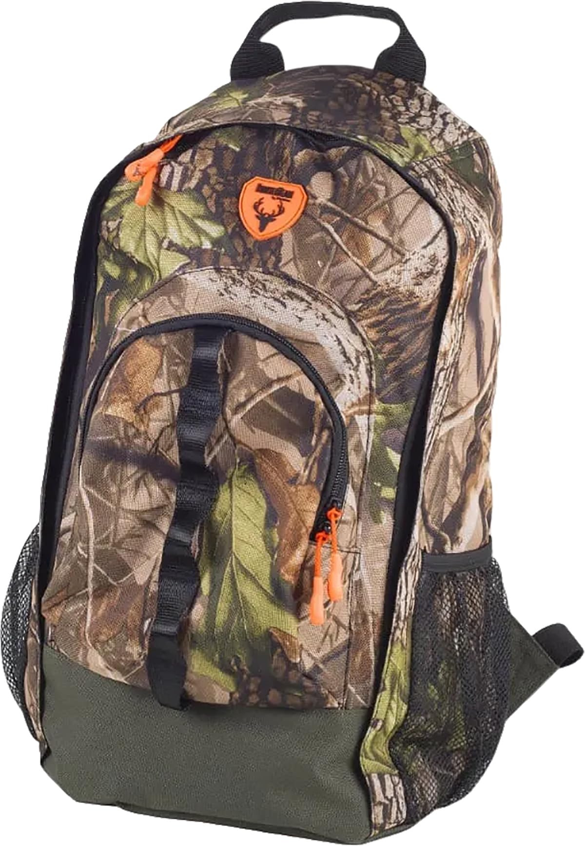 WORKTEAM Mochila de Caza 23L, Camuflaje, Compartimentos Múltiples con Doble Cremallera, Laterales de Rejilla, Tirantes Acolchados y Espalda Ergonómica para Outdoor y Montaña