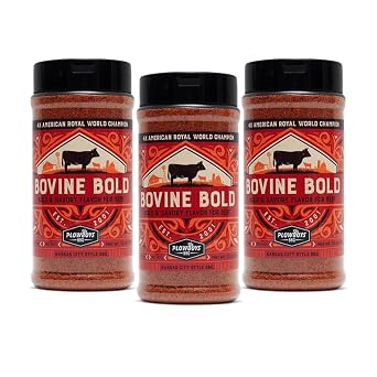Plowboys BBQ Seasonings and Rubs Award-Winning Championship Spice Blends for Grilling, Smoking, and Cooking 3 Pack, Bovine Bold