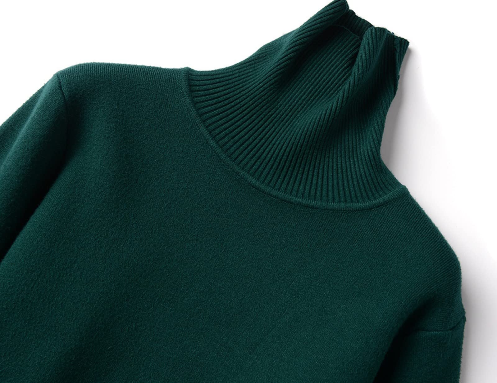 Suéter De Invierno Para Mujer - Moda Más Suéter Grueso De Terciopelo Calor De Invierno Para Mujer Cuello Alto Más Suéter De Terciopelo De Punto Top Delgado Manga Larga Blanco Suave Casual Al A
