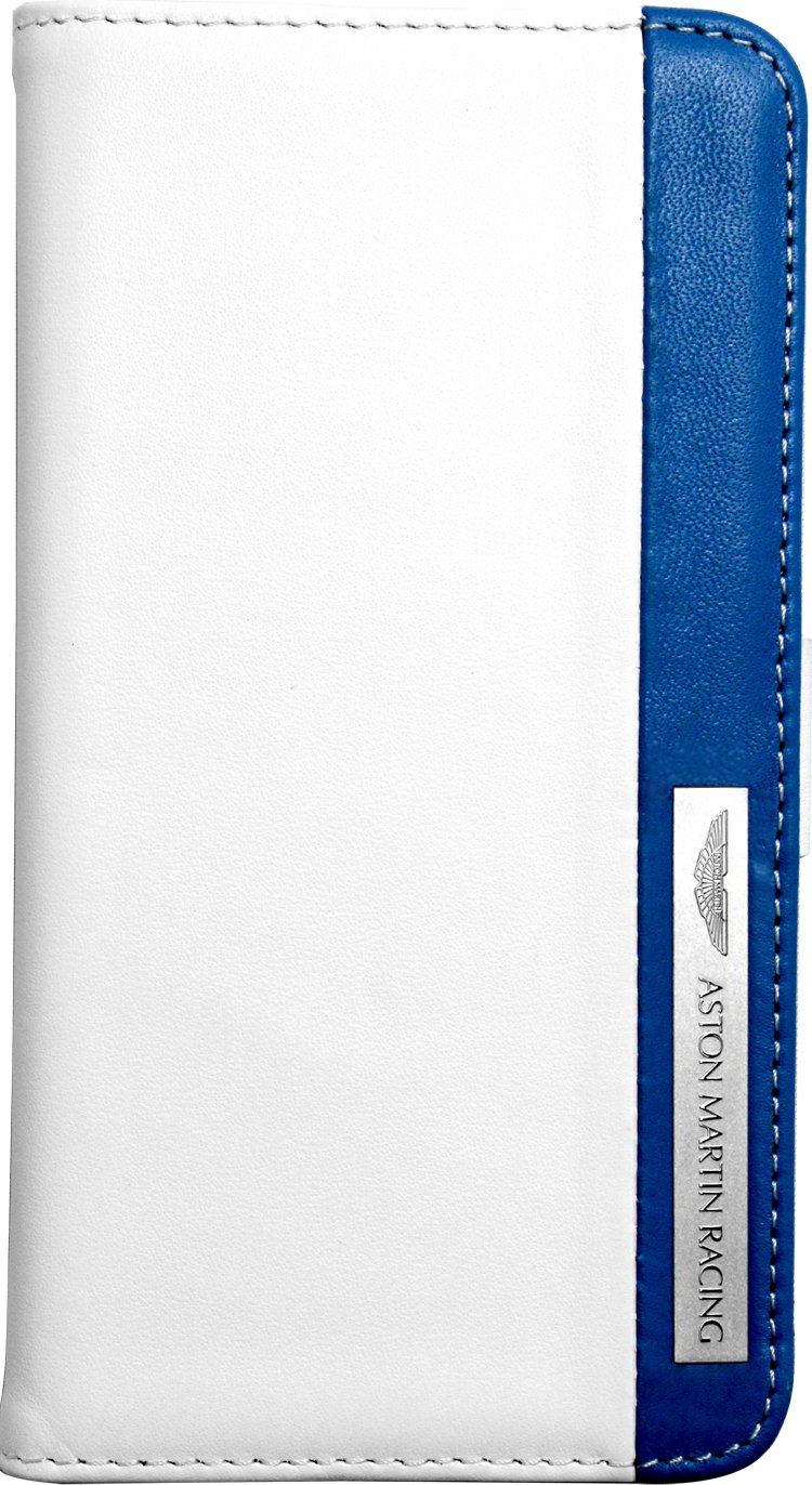 Aston MartinRacing Mobile Phone Leather Case - Retail Packaging - White/Light Blue