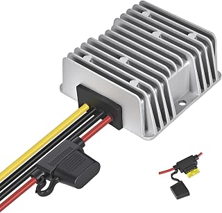 AIUWIZO 20A 240W Golf Cart DC-DC Converter 24V/36V/48V to 12V Waterproof Voltage Reducer with Fuse