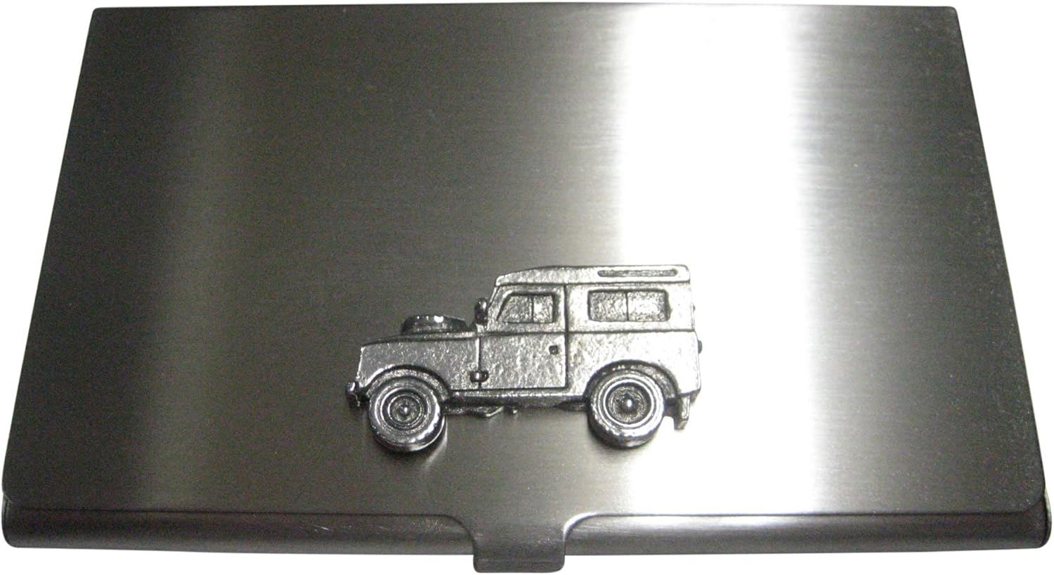 Kiola Designs Silver Toned Textured 4x4 Exploring Rugged Truck Business Card Holder