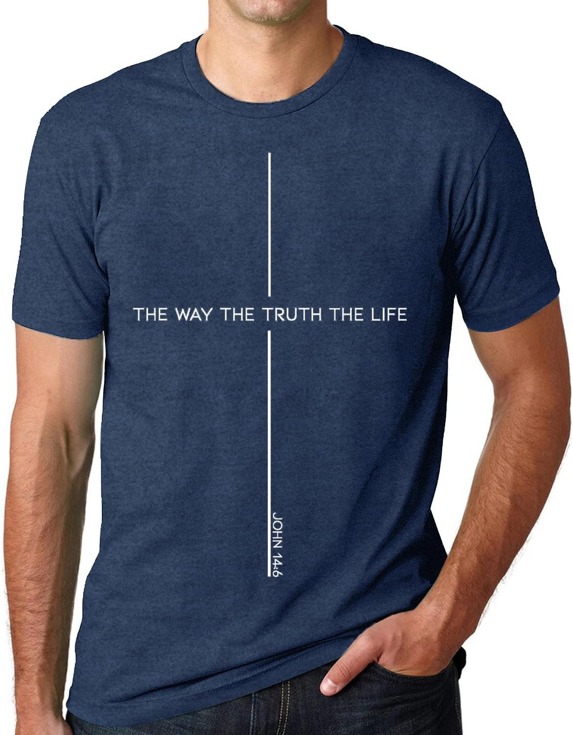 - Christian Shirts for Men Jesus The Way The Truth The Life Faith T-Shirt Religious Cross Printed Tee Tops