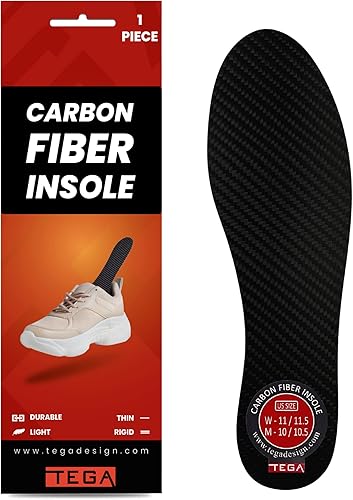 TEGA Plantilla de fibra de carbono (1 unidad) para césped, fracturas de pies, Hallux Rigidus y Limitus Inserto rígido para zapatos Alternativa al