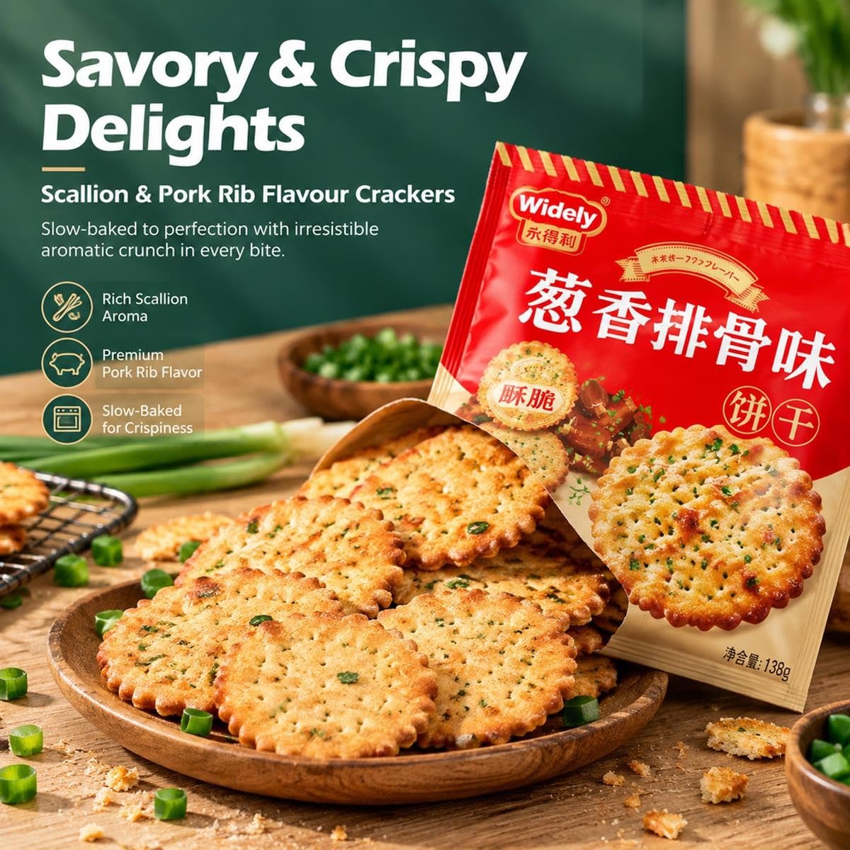 Galletas Saladas Crujientes Sabor Costillas Y Cebollín 138g 1 Bolsa
