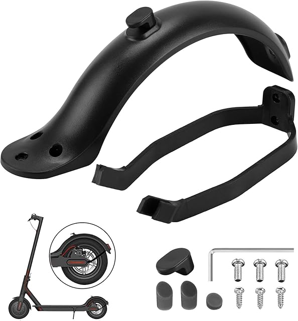 OUXI 2 Pieces Rear Fender Mudguard Bracket for Mi Xiaomi M365/ M365 Pro Electric Scooter Mudguard Scooter Replacement Accessory with Screws and Screw Caps (Black)