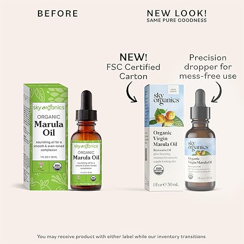 Miniatura 2 de Sky Organics Aceite de marula orgánico para rostro 100% puro y prensado en frío certificado USDA orgánico para reponer, equilibrar y aumentar el