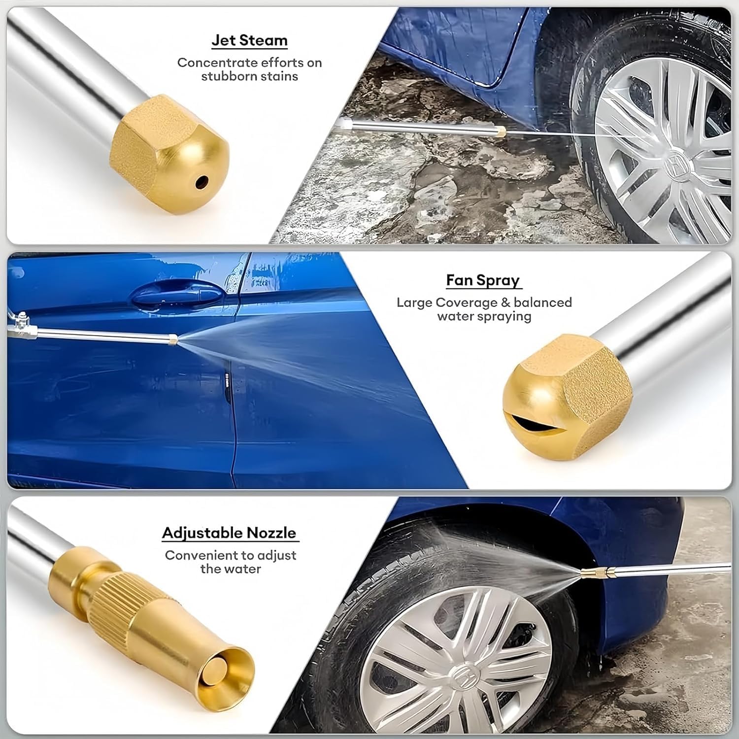 Jethose Pressure Washer, 2026 New Jet Hose Water Pressure, 2 in1 High Pressure Power Washer for House, 2 Nozzles and Quick Connect, for Cars, Patios, Fences, Windows (Blue) — view 4