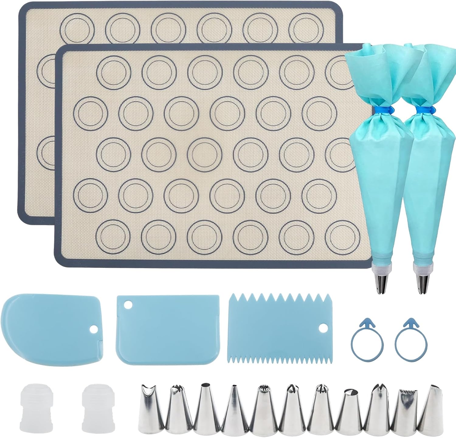 Macaron Silicone Baking Mats Kit (23 Pcs set) 16.5''x11.4''