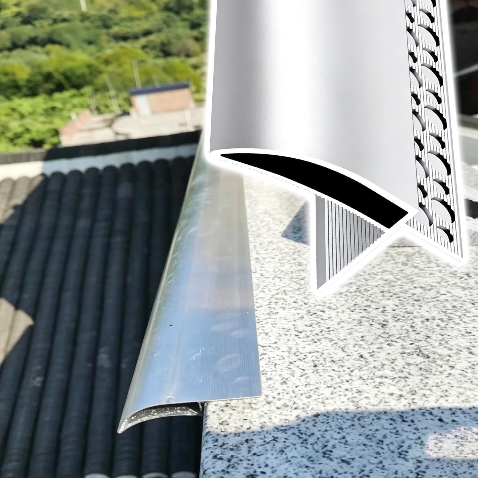 Perfil Goterón Desviador De Aluminio Para Borde De Gote