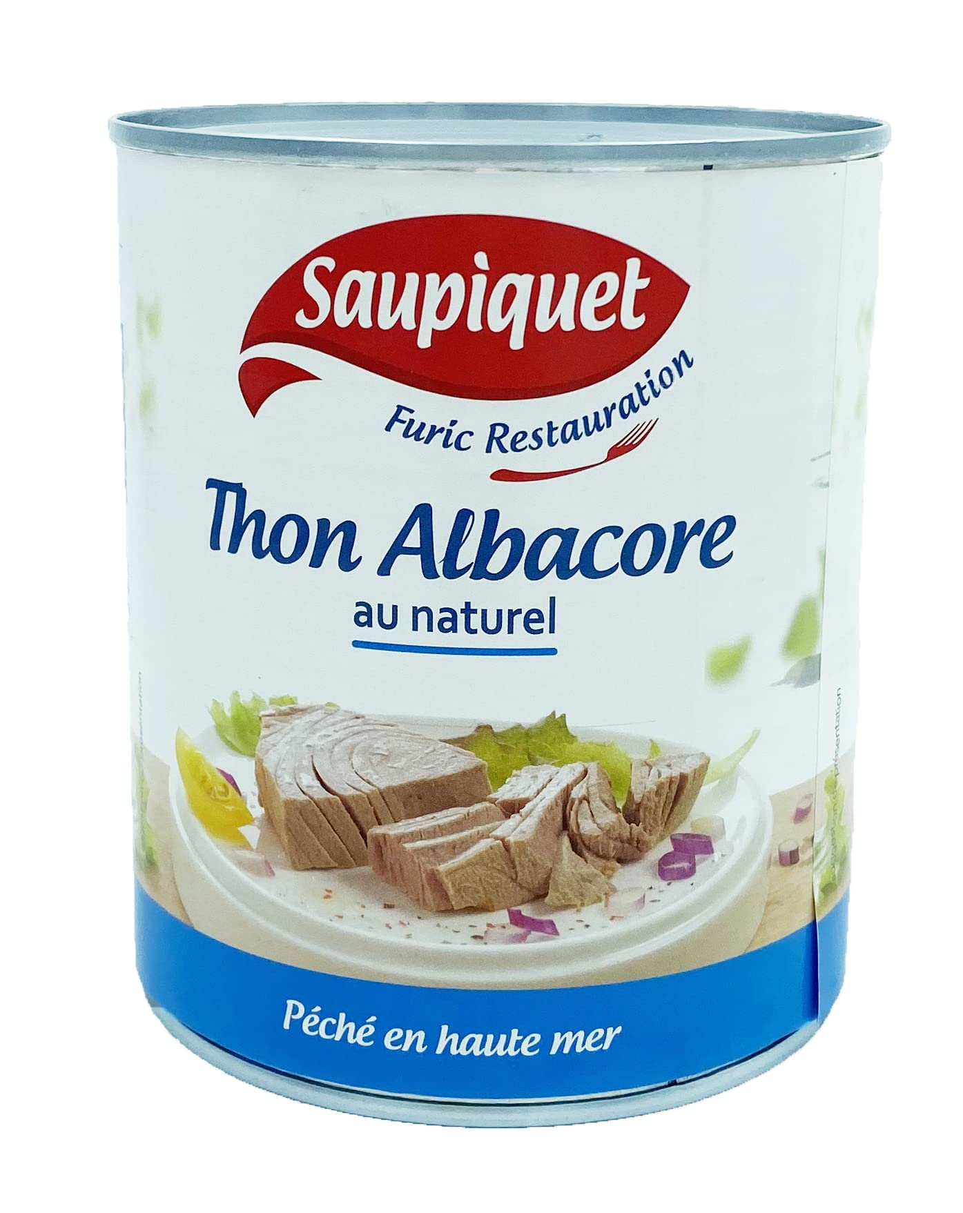 SAUPIQUET Thon Albacore au Naturel en conserve - Grand format économique 800g - Pêché en haute mer (Lot de 3 boîtes)