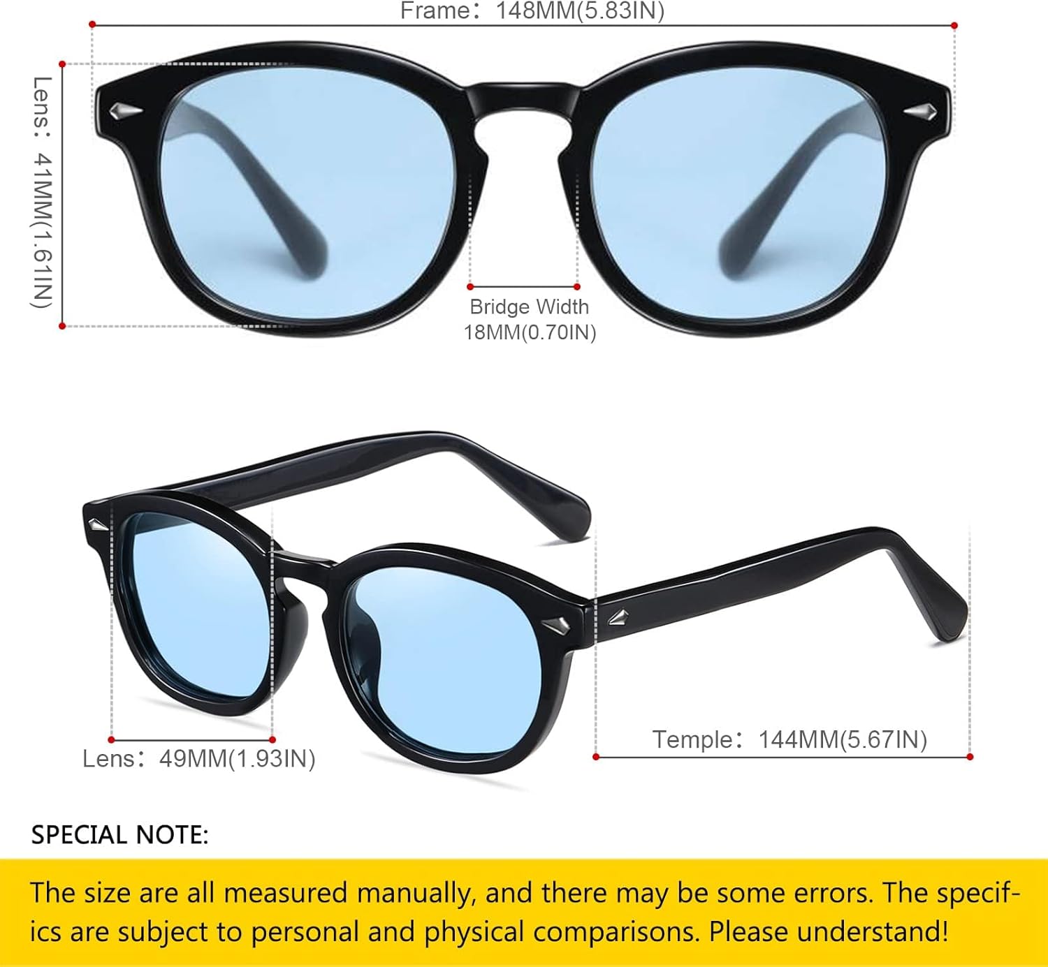 Retro Round Oval Sunglasses For Men Women Trendy Vintage Circle Glasses Tint Lens Colorful See Through UV400 Eyewear - Image 5