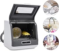 Vista 7 de Lavavajillas, lavavajillas de encimera con gran capacidad, función de secado al aire, 3 programas de lavado, rociado de agua de 360 grados, ideal