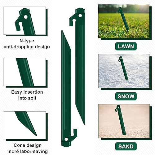 Miniatura 3 de 100 estacas de Navidad para patio, 8.8 pulgadas, estacas inflables de plástico para anclaje, estacas de anclaje resistentes, estacas de tienda de