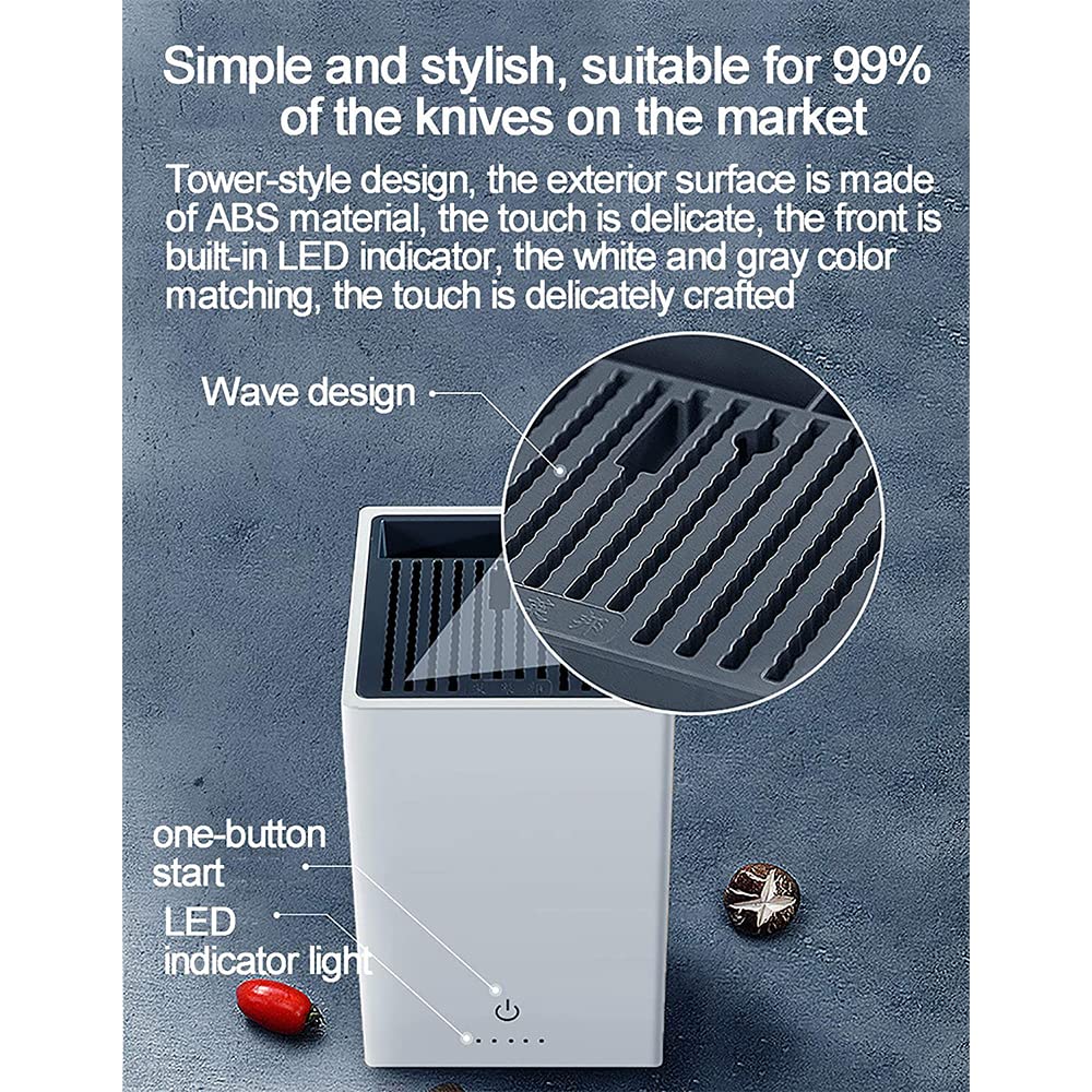 Sterilizzatore a blocchi UV con asciugatura ad aria calda, igienizza lame e posate, indicatore LED, design ABS facile pulito, mantiene gli strumenti da cucina igienici e asciutti per un uso quotidiano