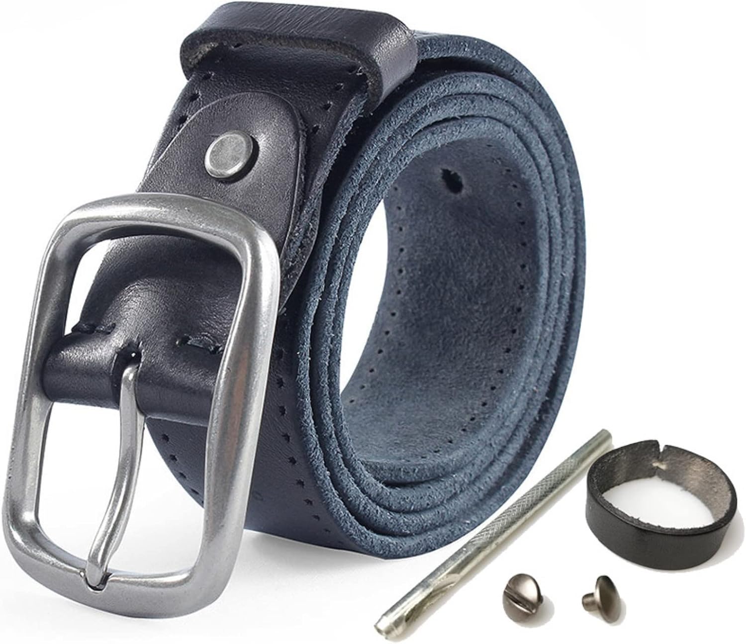 Men's business leather belt adjustable alloy pin buckle belt for teenagers